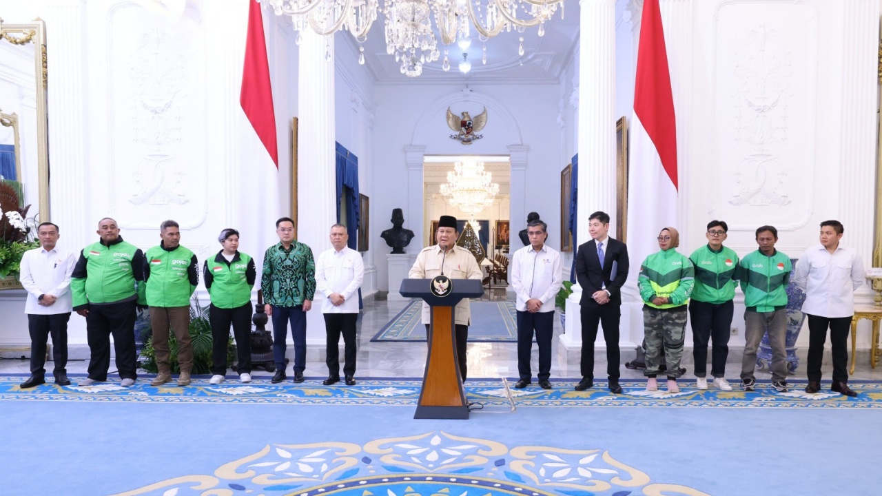 Prabowo Umumkan Bonus Hari Raya untuk Mitra Ojol