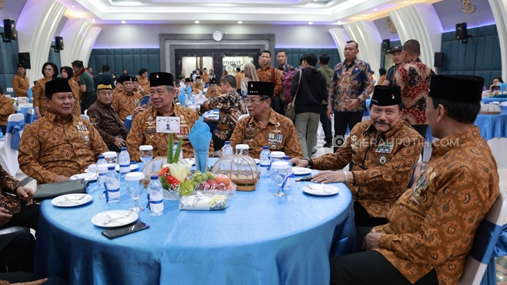 Prabowo Beri Salam Hormat ke SBY, Agum Gumelar hingga Wiranto saat HUT PEPABRI