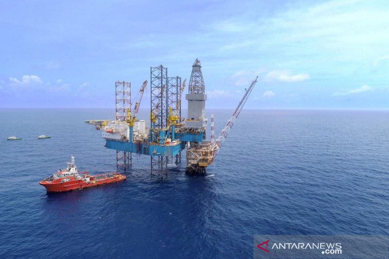 Kilang migas lepas pantai Pertamina Hulu Mahakam di perairan Kalimantan Timur. (ANTARA/HO-Pertamina)