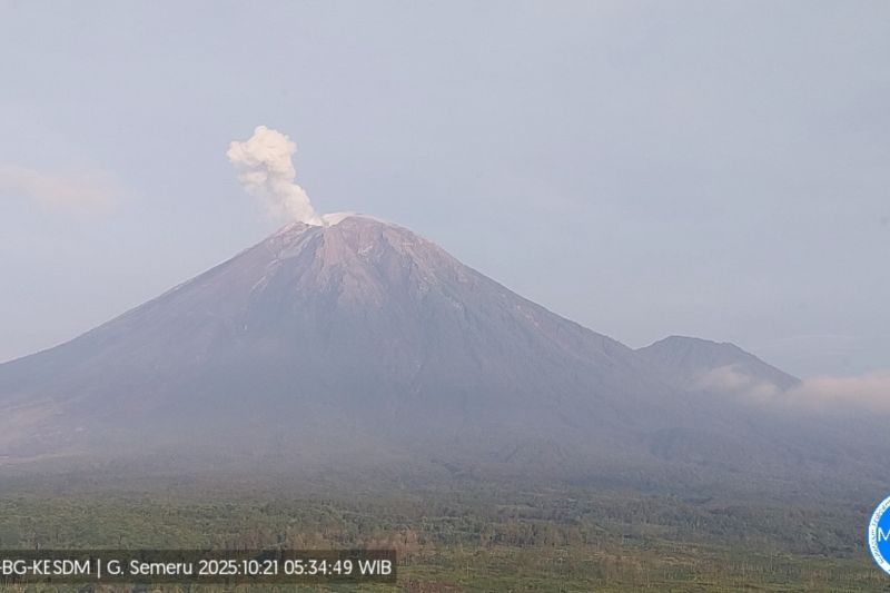 Gunung Semeru 6 Kali Erupsi hingga 05.53 WIB, Tinggi Letusan sampai 700 Meter