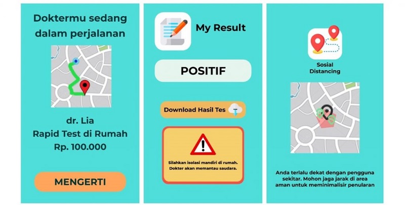 Fitur Apps COVID ITS. (Tangkapan Layar).