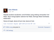 Presiden Jokowi Ucapkan Selamat Natal
