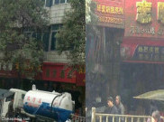 Kelebihan Muatan, Truk Septic Tank di Tiongkok Meledak