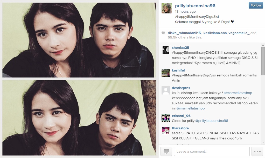 Rayakan Jadian Lewat Sosmed, Prilly Dijegal Pedagang Online