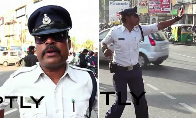 Heboh Video Aksi Unik Polisi India Mengatur Lalu Lintas