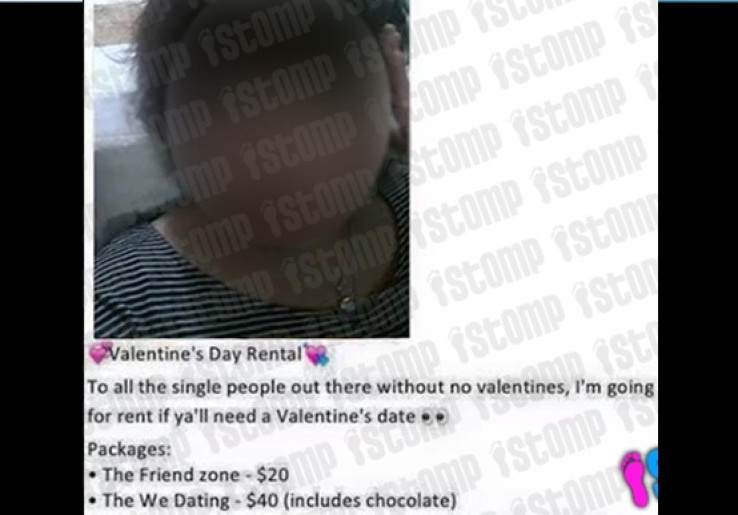 Wanita Ini Tawarkan Diri Untuk Disewa Pada Hari Valentine 
