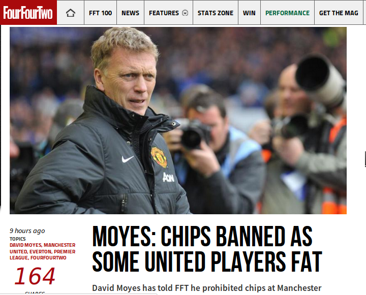 David Moyes Larang Pemain United Makan Kentang Goreng