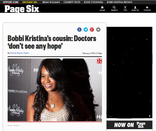 Dokter: Tak Ada Harapan untuk Bobbi Kristina