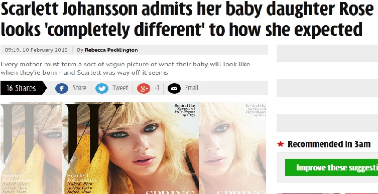 Scarlett 'Black Widow' Kecewa dengan Anak Pertamanya