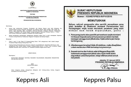 Keppres Larangan Berhijab Ternyata Palsu