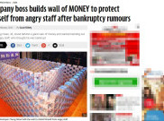 Seorang Bos Buat Dinding Uang untuk Menepis Rumor Bangkrut