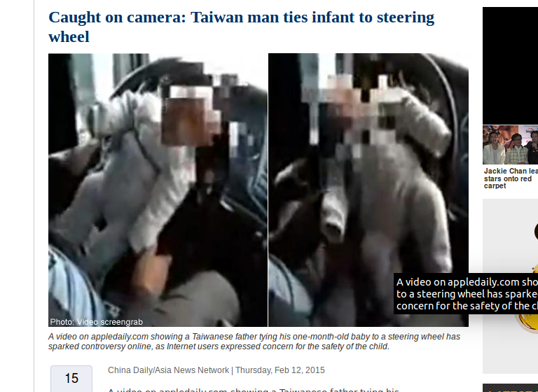 Video Ayah Ikat Bayi di Stir Mobil Dikecam