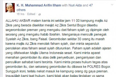 Penyerangan Komplek Az-Zikra, 10 Ormas Keagamaan Buat Pernyataan Sikap