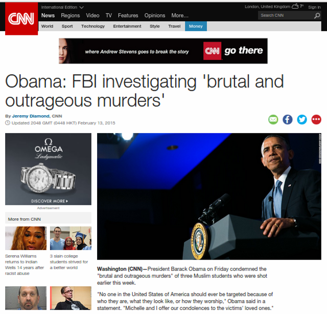 Obama Kutuk Pelaku Penembakan Tiga Pemuda Muslim di Amerika