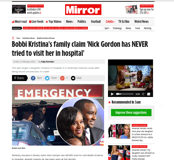 Keluarga: Nick Gordon Tak Pernah Kunjungi Bobbi Kristina