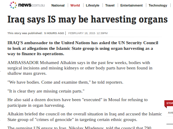 ISIS Sering Jual Organ Tubuh Korbannya?