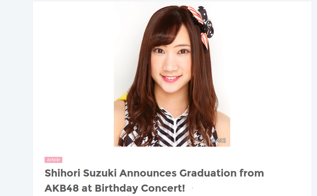 Shihori Suzuki Graduate dari AKB48