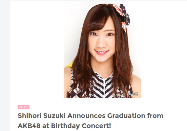  Shihori Suzuki Graduate dari AKB48
