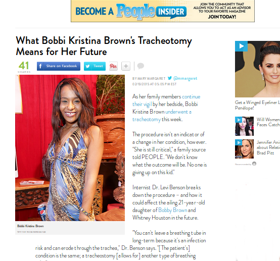 Dokter Lakukan Trakeostomi, Apa Efeknya bagi Bobbi Kristina?