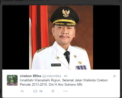 Wali Kota Cirebon Tutup Usia, Sejumlah Netizen Sampaikan Ucapan Belasungkawa
