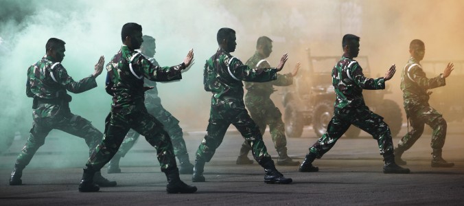 HUT Ke-69, Prajurit Pomal Peragakan Atraksi Bela Diri