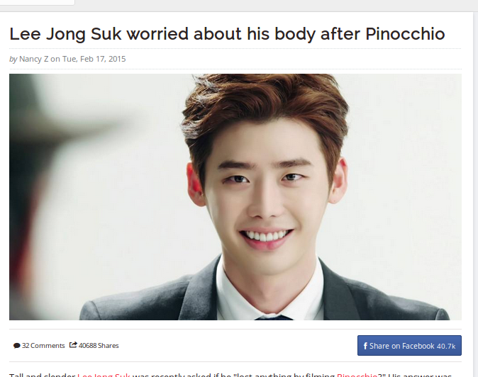 Sibuk Syuting “Pinocchio”, Berat Badan Lee Jong Suk Naik Drastis