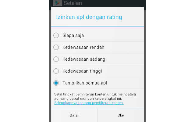 Jaga Anak dengan Filter Konten Di Google Play Store