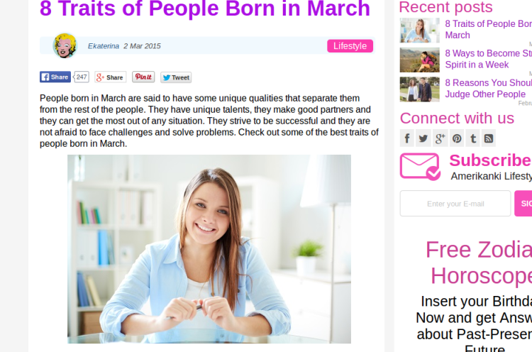 8 Sifat Unik Orang yang Lahir di Bulan Maret 