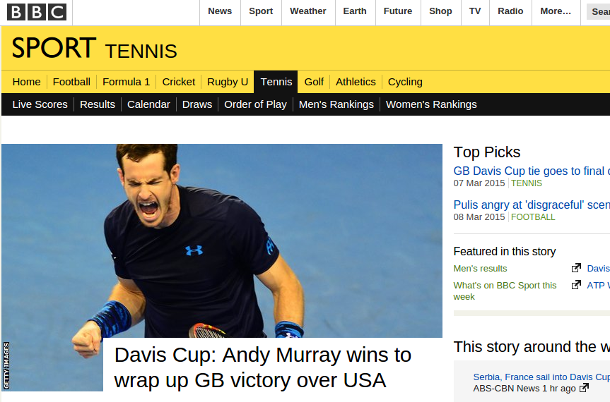 Kalahkan John Isner, Andy Murray Lolos ke Perempat Final Piala Davis