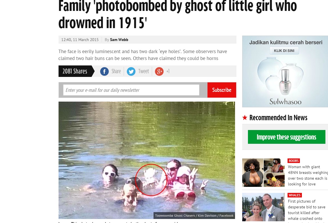 Gadis Kecil Ikut Selfie Setelah Meninggal 100 Tahun