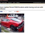 Ferrari F430 Scuderia Ringsek Saat Dipakai Bermesraan