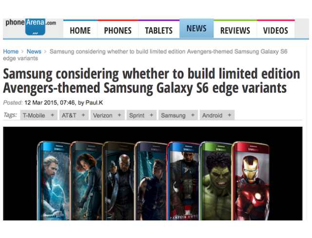 Samsung Siapkan Galaxy S6 Edge Bertemakan Avengers?