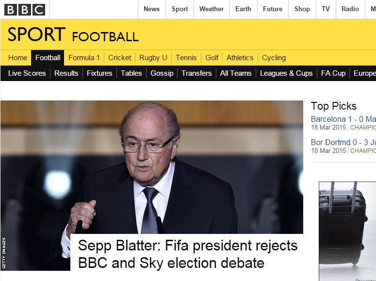 Sepp Blatter Tolak Tawaran Debat Calon Presiden FIFA
