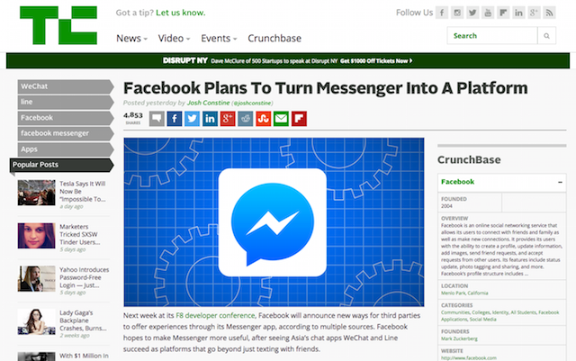 Facebook Ingin Membuat Messenger seperti WeChat