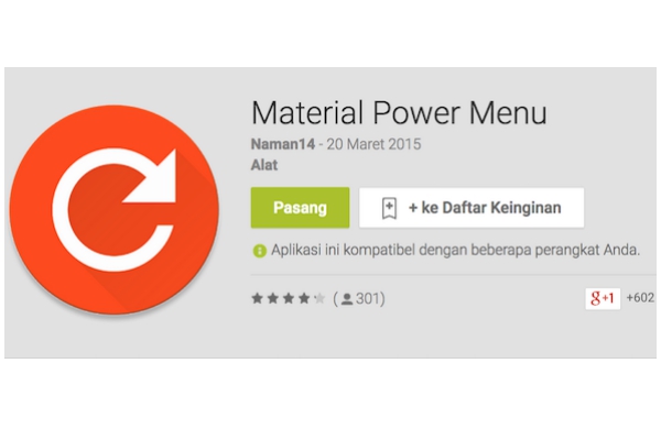 Material Power, Hadirkan Menu Restart di Android Lollipop
