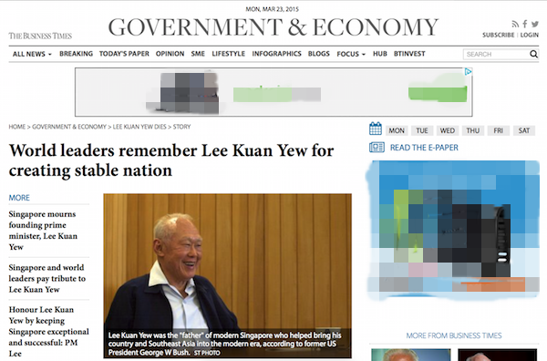 Lee Kuan Yew di Mata Pemimpin Dunia