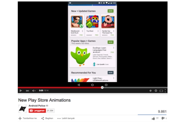 Animasi Fade-In Baru pada Play Store