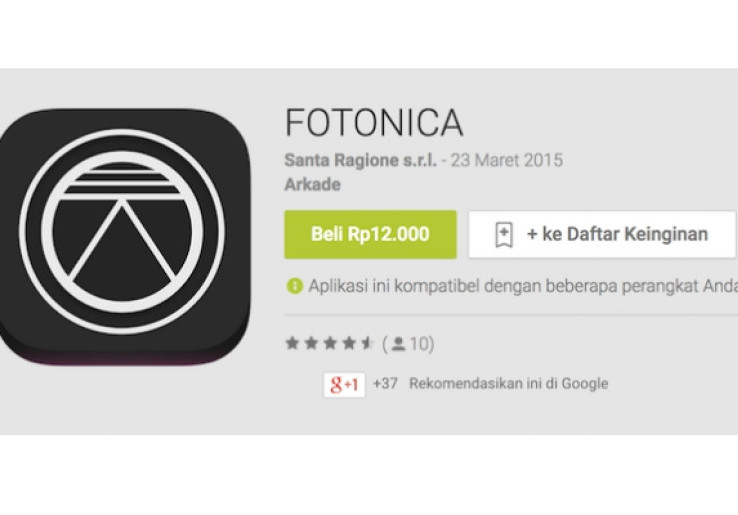 Fotonica, Game Grafis Vektor Hadir di Android