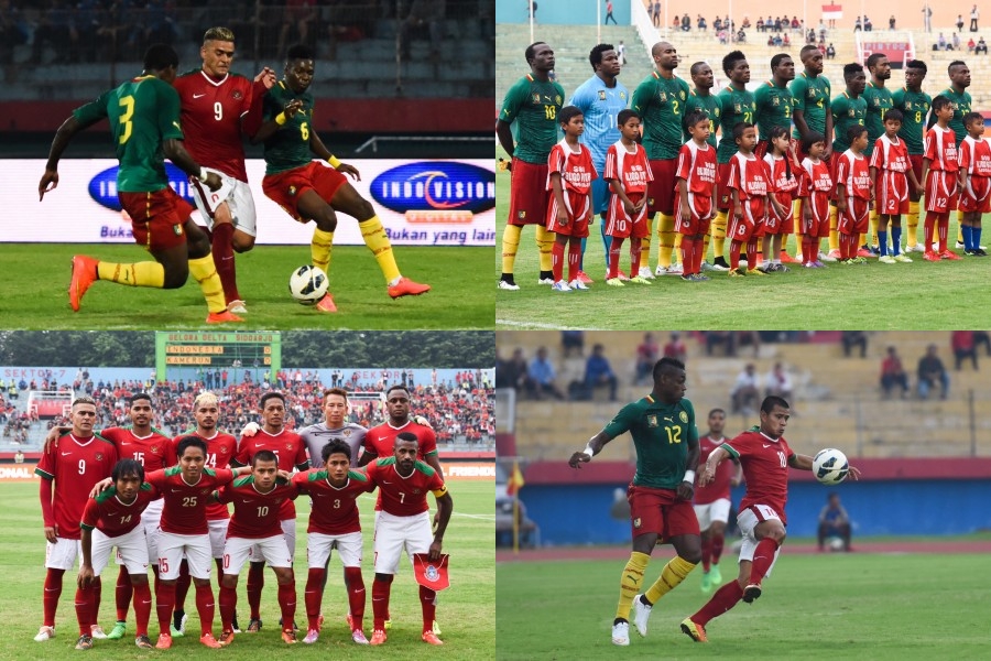 Aksi Timnas Indonesia Melawan Kamerun di Gelora Delta Sidoarjo