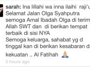 Ungkapan Duka Bagi Olga Datang dari Amerika