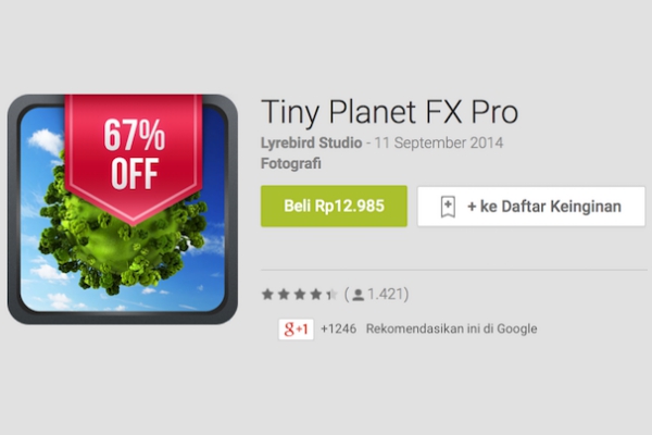 Tiny Planet FX Pro, Ubah Foto jadi Planet Kecil