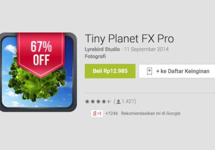 Tiny Planet FX Pro, Ubah Foto jadi Planet Kecil