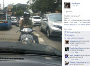Ulah Pengendara Motor Lawan Arus Hebohkan Dunia Maya