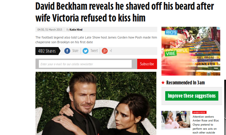 Beckham Cukur Janggut Karena Istri Tak Mau Dicium