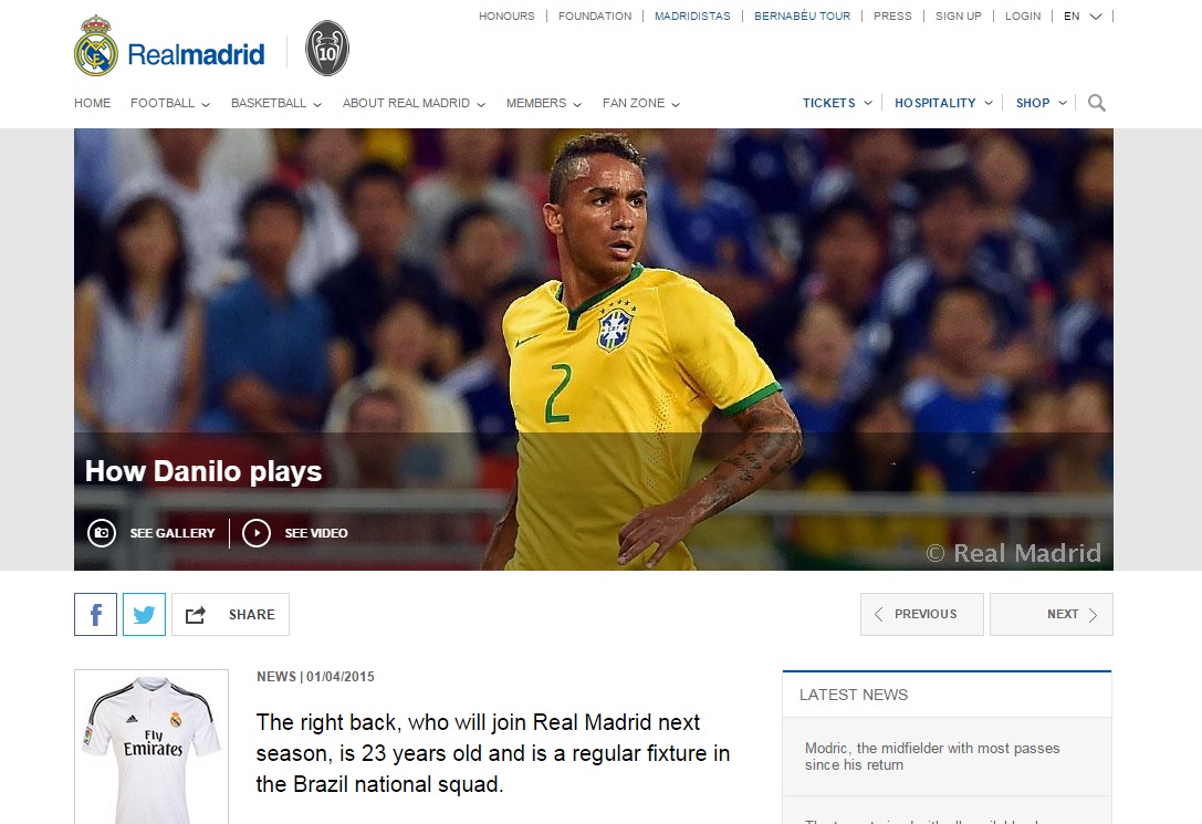 Real Madrid Resmi Dapatkan Danilo Luiz da Silva