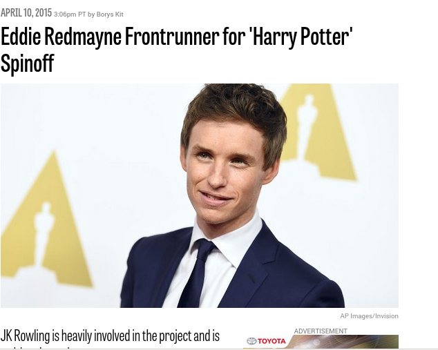 Eddie Redmayne akan Bintangi Film Terbaru Harry Potter
