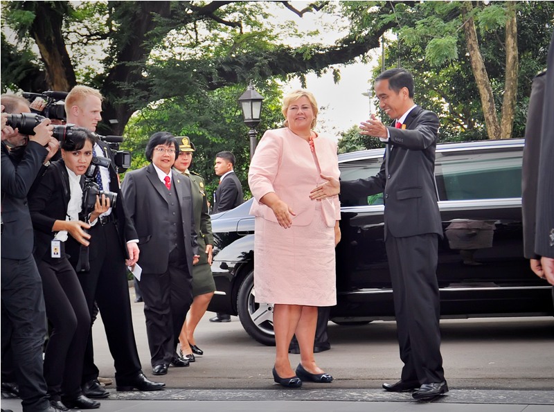 Perdana Menteri Norwegia Sambangi Istana Merdeka