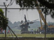 Bangkai Jet Tempur F-16 Diamankan di Hanggar Halim