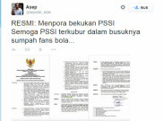 PSSI Resmi Dibekukan, Apa Reaksi Para Akun Bola?
