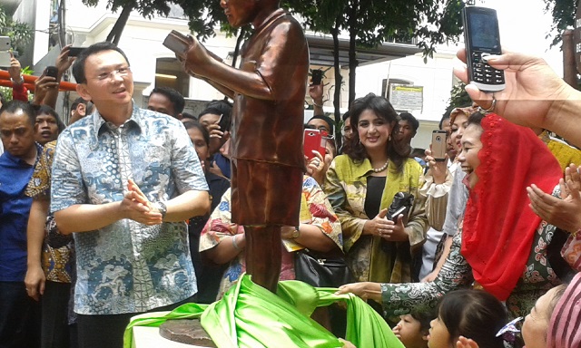 Resmikan Patung Gus Dur Kecil, Ahok Yakin Menginspirasi Anak-anak